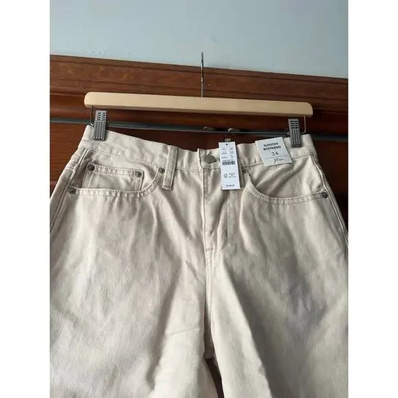 NWT J. Crew Women's Slouchy Boyfriend Denim Jeans in Ecru White (Beige) Size 24 - Picture 7 of 16